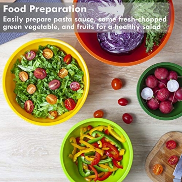 YIHONG 6-Piece Plastic Mixing Bowls Set Colorful Nesting Design