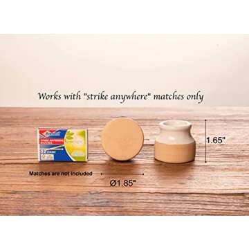 Demi's Home Match Striker - Set of 2 - White - (Use Strike Anywhere Matches Only - Not Included)