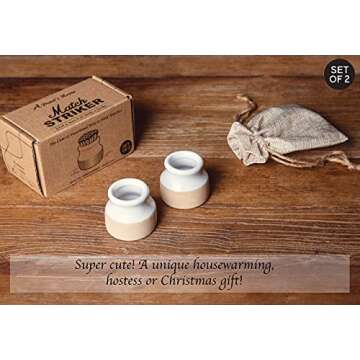 Demi's Home Match Striker - Set of 2 - White - (Use Strike Anywhere Matches Only - Not Included)