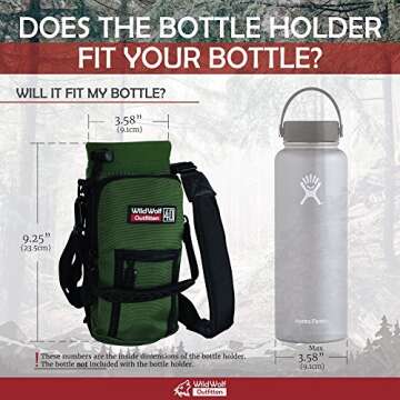 Durable Water Bottle Holder for 40oz Bottles - Wild Wolf Outfitters