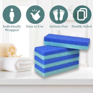 Mantello Pumice Stone for Feet- Foot Scrubbers for Shower and Foot Tub- Pumice Stone for Feet Callus...