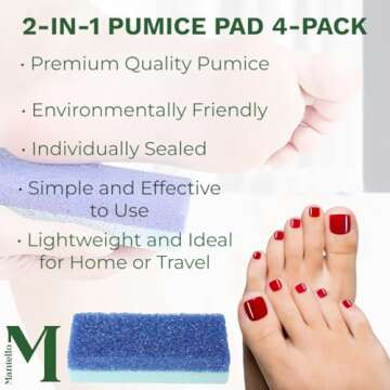 Mantello Pumice Stone for Feet- Foot Scrubbers for Shower and Foot Tub- Pumice Stone for Feet Callus Remover- Double Sided Foot Scrubber Dead Skin Remover- 4 Pack