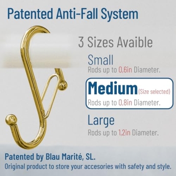 Blau Marité Anti-Fall Metal S-Hooks for Home Organisation
