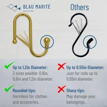 Blau Marité Anti-Fall Metal S-Hooks for Home Organisation