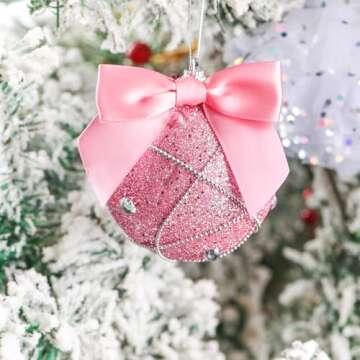 Rainbow Pana 120 Pack Pink Bows, Twist Tie Bows for Treat Bags 3" Light Pink Satin Ribbon Bows for P...