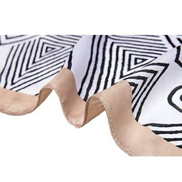 NaSoPerfect 27 inch Silk Feeling Scarf Square Satin Head Scarf Fashion Geometric Neck Scarfs for Women Beige