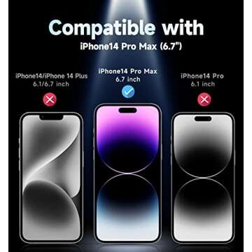 MAGIC JOHN 2 Pack for iPhone 14 Pro Max 6.7 inch Tempered Glass Screen Protector, Auto Dust-Eliminat...