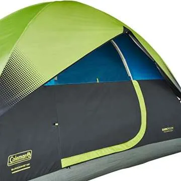 Coleman Sundome Dark Room Tent, 4/6 Person Tent Blocks 90% of Sunlight to Keep Inside Cool, Weatherproof Tent with Rainfly & Easy Setup in Minutes