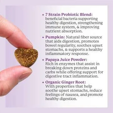 Dr. Harvey's Digestive Probiotic Soft Chews for Dogs, 7 Probiotics for Gut Health, Diarrhea and Bowel Support, Peanut Butter Flavor (90 Chews)