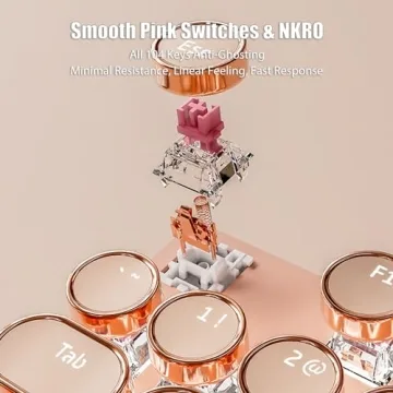 TISHLED Vintage Mechanical Gaming Keyboard with LED Backlight