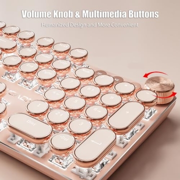 TISHLED Vintage Mechanical Gaming Keyboard with LED Backlight