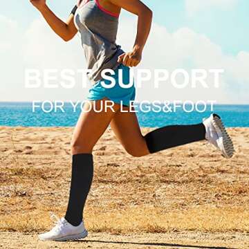 bropite Compression Socks for Women & Men Circulation-Support Knee High Socks 20-30 mmhg-Best for Ru...