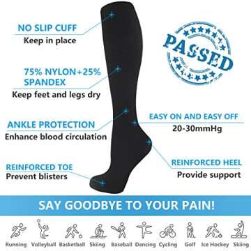 bropite Compression Socks for Women & Men Circulation-Support Knee High Socks 20-30 mmhg-Best for Running,Medical,Nurse,Travel