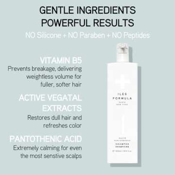 ILES FORMULA Haute Performance Sulfate Free Shampoo - Deep Cleanse, Volumize and Detangle + Stops Hair Breakage, Color & Extension Safe - For All Ages & Hair Types, 34 Fl Oz (1L)