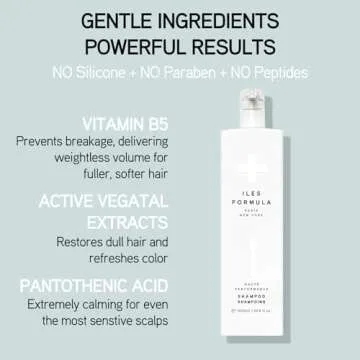 ILES FORMULA Haute Performance Sulfate Free Shampoo - Deep Cleanse, Volumize and Detangle + Stops Hair Breakage, Color & Extension Safe - For All Ages & Hair Types, 34 Fl Oz (1L)