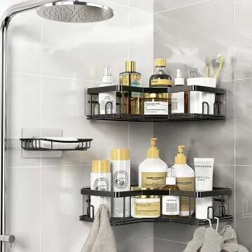 Maxiffe Black Corner Shower Caddy