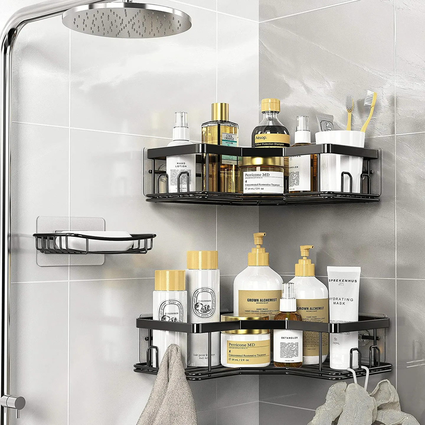 Maxiffe Black Corner Shower Caddy