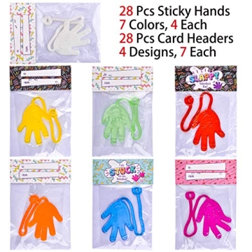 JOYIN 28 Packs Valentine Sticky Hands with Cards