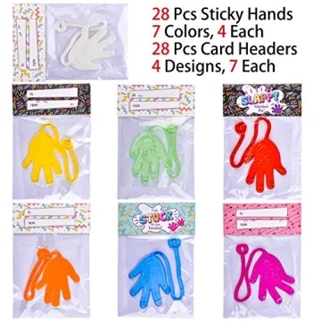 JOYIN 28 Packs Valentine Sticky Hands with Cards