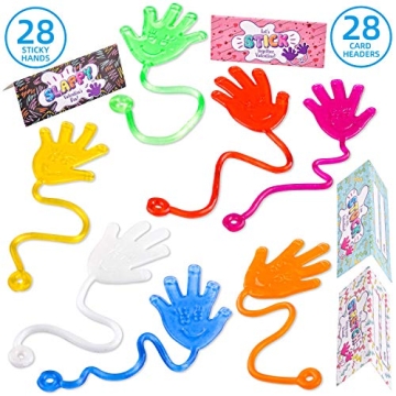 JOYIN 28 Packs Valentine Sticky Hands with Cards