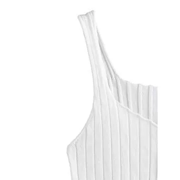 SweatyRocks Women's Sleeveless Vest Button Front Crop Tank Top Ribbed Knit Belly Shirt White#1 M