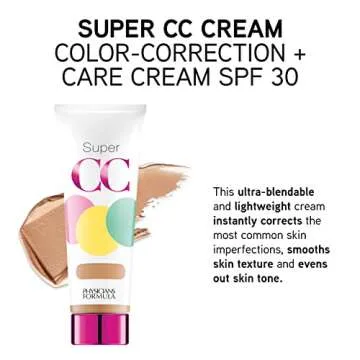 Physicians Formula Super CC+ Cream Color-Correction + Care Cream Full Coverage Light Foundation, Ant...