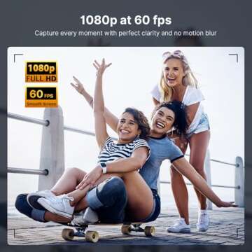 NexiGo 1080P 60FPS Webcam with Software Control and Microphone, AutoFocus, w/Privacy Cover and Tripo...