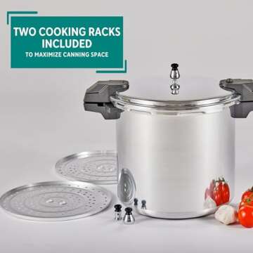 Mirro Pressure Cooker, 22 Quart, Silver