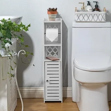 H HUIYKALY Toilet Paper Holder Stand - Stylish Bathroom Storage Solution