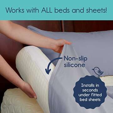 hiccapop [1-Pack] Toddler Bed Rail Bumper, Bed Bumper for Toddlers, Kids Foam Safety Bed Guard Rail ...