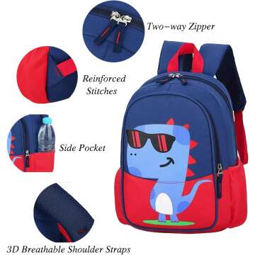 POWOFUN Toddler Dinosaur Backpack - Fun & Practical