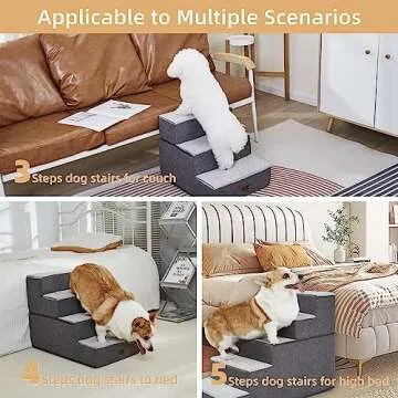 Stylish Pettycare Dog Stairs - Folding Non-Slip Foam Steps