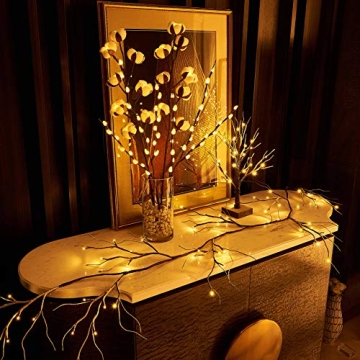 Hairui 6FT Lighted Garland with Timer - Pre-lit Decor