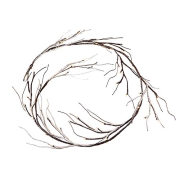 Hairui 6FT Lighted Garland with Timer - Pre-lit Decor