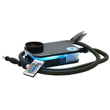 Portable Modern Book Acrylic Hookah Set with LED Lights