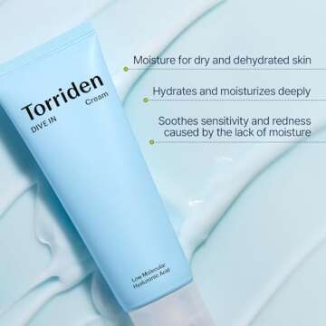 Torriden DIVE IN Cream 80ml (2.71 fl. oz.) | Facial Moisturizer for Sensitive, Oily Skin | Lightweight and Moistrul Creamy Texture | Hyaluronic Acid Cream, Allantoin