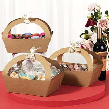 Elegant Brown Kraft Basket Bakery Boxes for Every Occasion