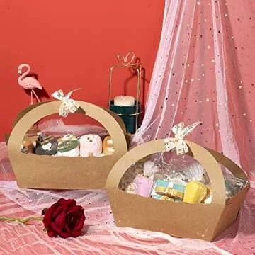 Elegant Brown Kraft Basket Bakery Boxes for Every Occasion