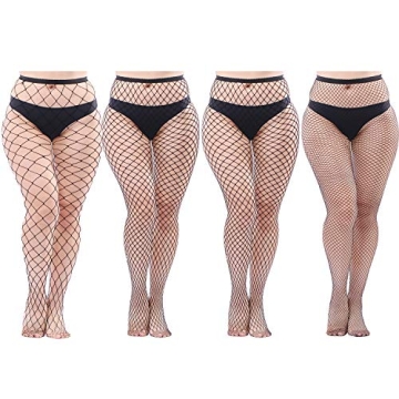 Elevate Your Style with Aneco 4 Pairs Plus Size Fishnet Tights