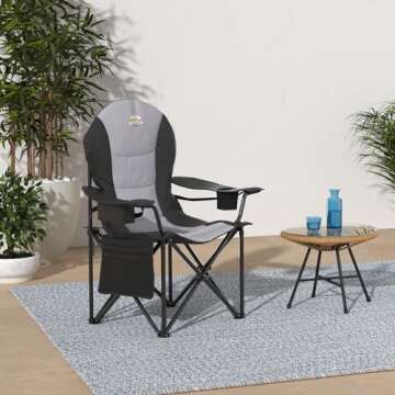 Colegence Oversized Camping Chair - Support 450 LBS, Carry Bag Included, Padded Folding Camp Chairs ...