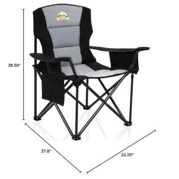 Colegence Heavy Duty Camping Chair with Cooler Bag