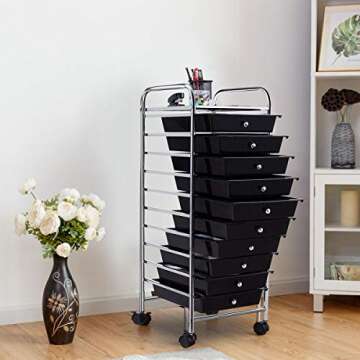 Giantex 10 Drawer Rolling Storage Cart - Ideal Organizer for Home or Office