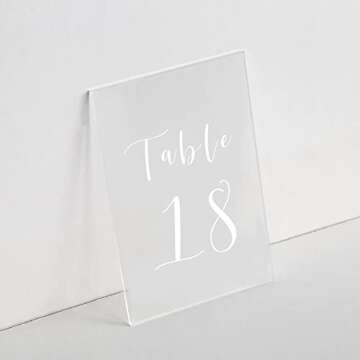 UNIQOOO 20 Pack Frosted Blank Acrylic Sign Acrylic Wedding Table Numbers, 4 x 6 in, DIY Acrylic Shee...
