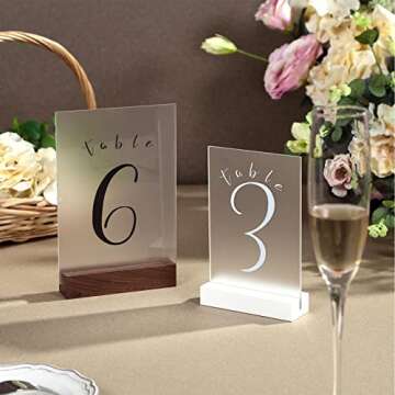 UNIQOOO 20 Pack Frosted Blank Acrylic Sign Acrylic Wedding Table Numbers, 4 x 6 in, DIY Acrylic Sheet for Holder, Table Display Stand Signs for Party Events, Office(Stand NOT Included)