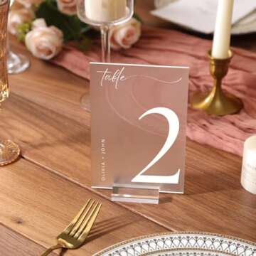 UNIQOOO 20 Pack Frosted Blank Acrylic Sign Acrylic Wedding Table Numbers, 4 x 6 in, DIY Acrylic Sheet for Holder, Table Display Stand Signs for Party Events, Office(Stand NOT Included)