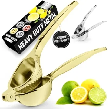 Zulay Kitchen Metal Lemon Squeezer - Easy to Use Lemon Juicer - Easy to Clean Lime Squeezer - Sturdy...