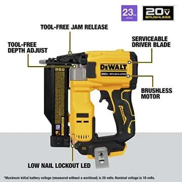 20V Max Brushless Cordless 23 Ga Pin Nailer
