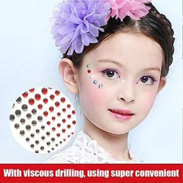 CheeseandU 6Pcs 3D Eyes Body Face Jewelry Acrylic Rhinestone Stickers Glitter Flash Crystal Eyes Temporary Tattoo DIY Nail Art Decorations Fashion Face Stickers for Women Party Festival Accessory