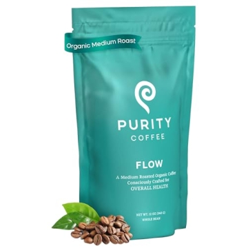 Purity Coffee FLOW Medium Roast Organic Coffee - USDA Certified Organic Specialty Grade Arabica - 12...