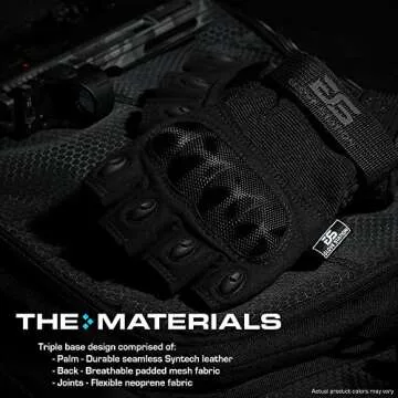 Glove Station- Fingerless Knuckle Tactical Gloves for Men - Motorcycle Gloves for Tactical Shooting, Airsoft, Hunting, Police Work and Hiking - Black/Medium